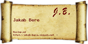 Jakab Bere névjegykártya