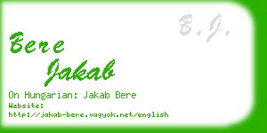bere jakab business card